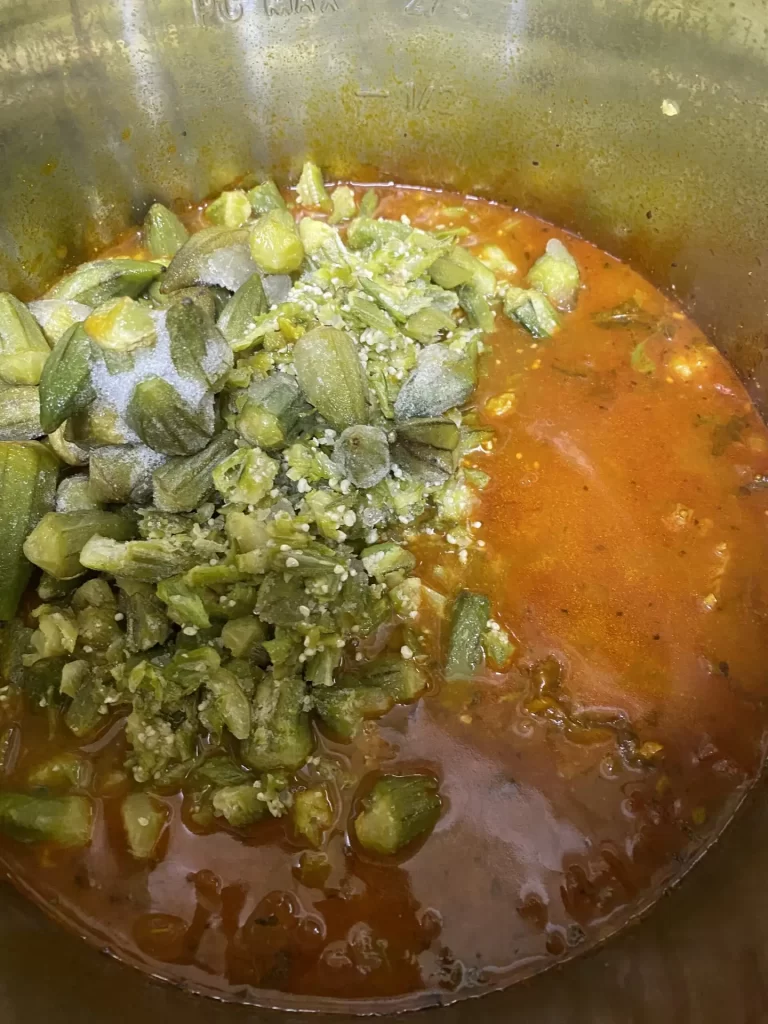 Adding Okra to the Instant Pot Stew