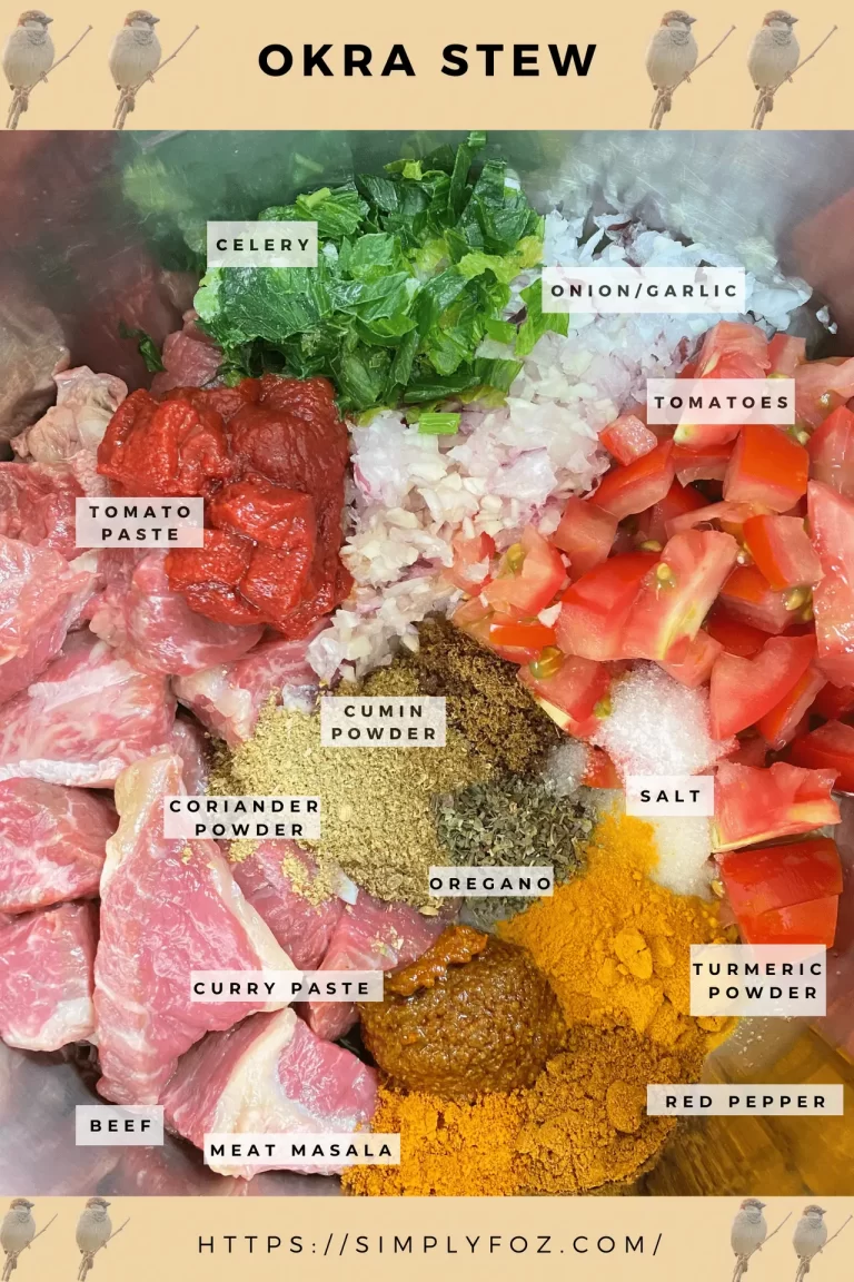 Ingredients for the Instant Pot Okra Stew